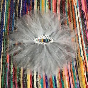 💕Handmade White/Silver Glitter TuTu💕